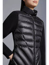 Padded Wool Cardigan Black - MONCLER - BALAAN 7