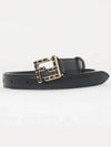 Logo Buckle Leather Belt Black - FENDI - BALAAN 4