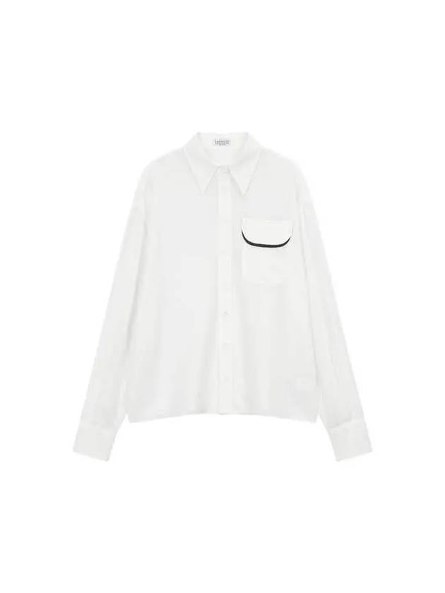 Women s Monili Flap Pocket Shirt White 271974 - BRUNELLO CUCINELLI - BALAAN 1