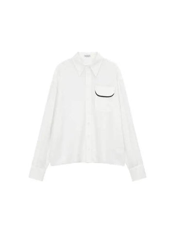 Women s Monili Flap Pocket Shirt White 271974 - BRUNELLO CUCINELLI - BALAAN 1