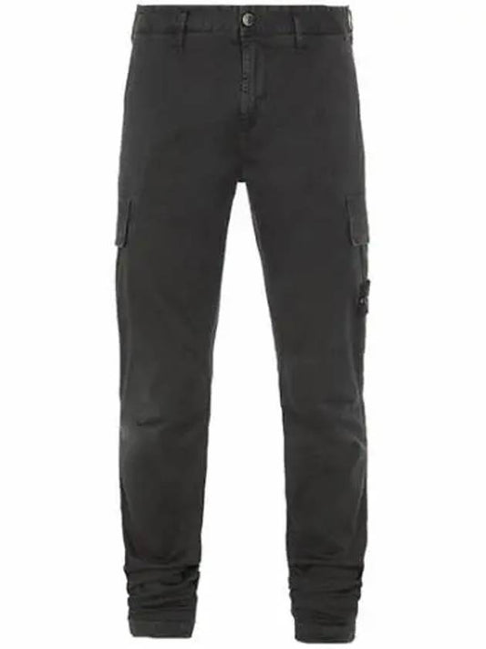 Men's Wappen Patch Cargo Straight Pants Black - STONE ISLAND - BALAAN 2