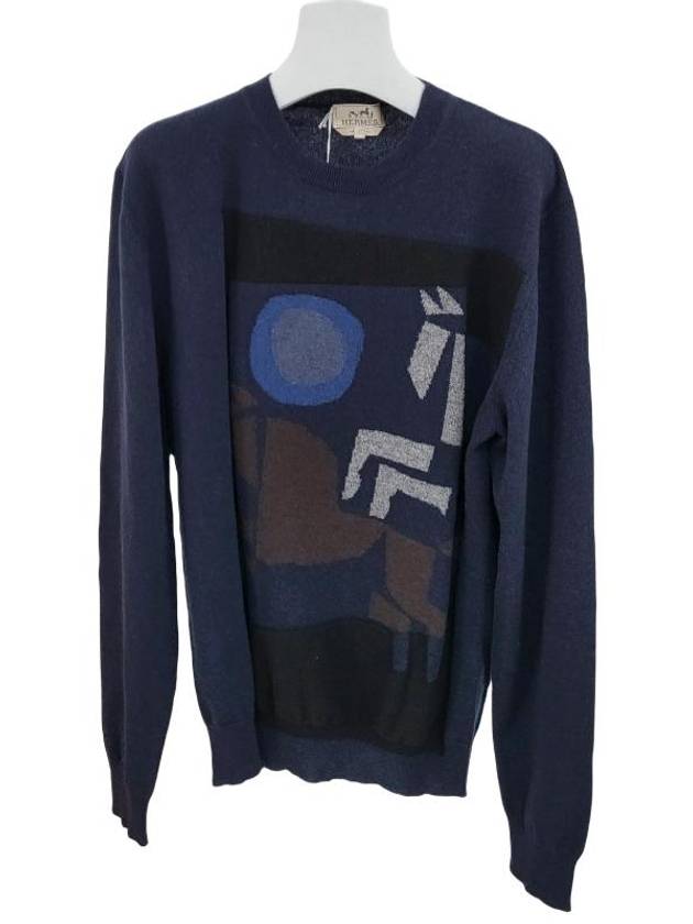 Velky Lov Crew Neck Sweatshirt Navy - HERMES - BALAAN 7