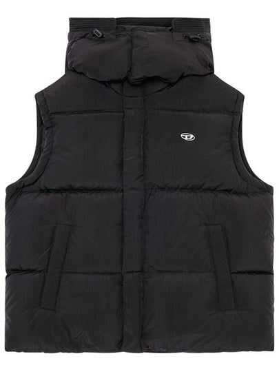 W Rolfys Sl Recycled Nylon Taslan Down Vest Black - DIESEL - BALAAN 2