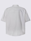 Men's Boxy Fit Embroidered Logo Short Sleeve Shirt White - AMI - BALAAN 3