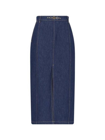 Denim Long H-Line Skirt Blue - PATOU - BALAAN 1