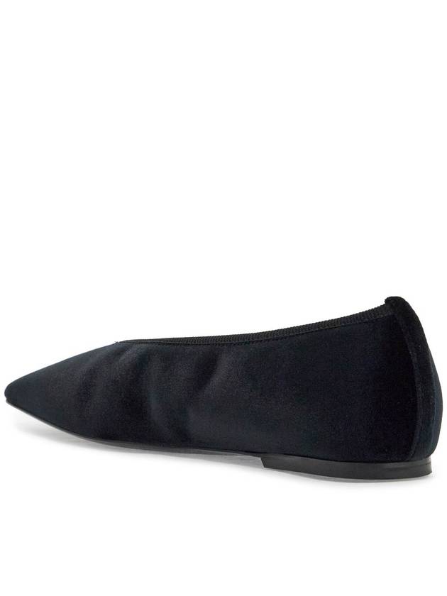 black velvet ballerinas made from recycled polyester with elastic trim - TOTEME - BALAAN 3