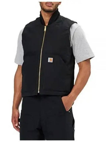 Relaxed Fit Firm Duck Insulated Rib Collar Vest 106676 BLK - CARHARTT - BALAAN 1