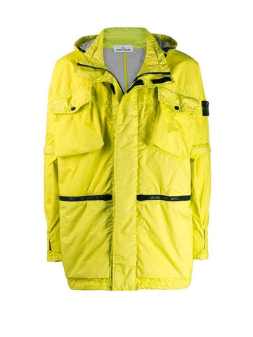 Membrana 3L TC Wappen Hooded Jacket Lime - STONE ISLAND - BALAAN 1