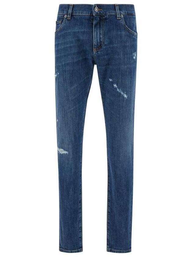 Denim Straight Pants GY07CDG8KO3S9001 Blu - DOLCE&GABBANA - BALAAN 1