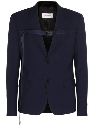 23 fw Midnight Blue VISCOSEWOOL Blend Blazer OMEN081F23FAB0014747 B0480522835 - OFF WHITE - BALAAN 1