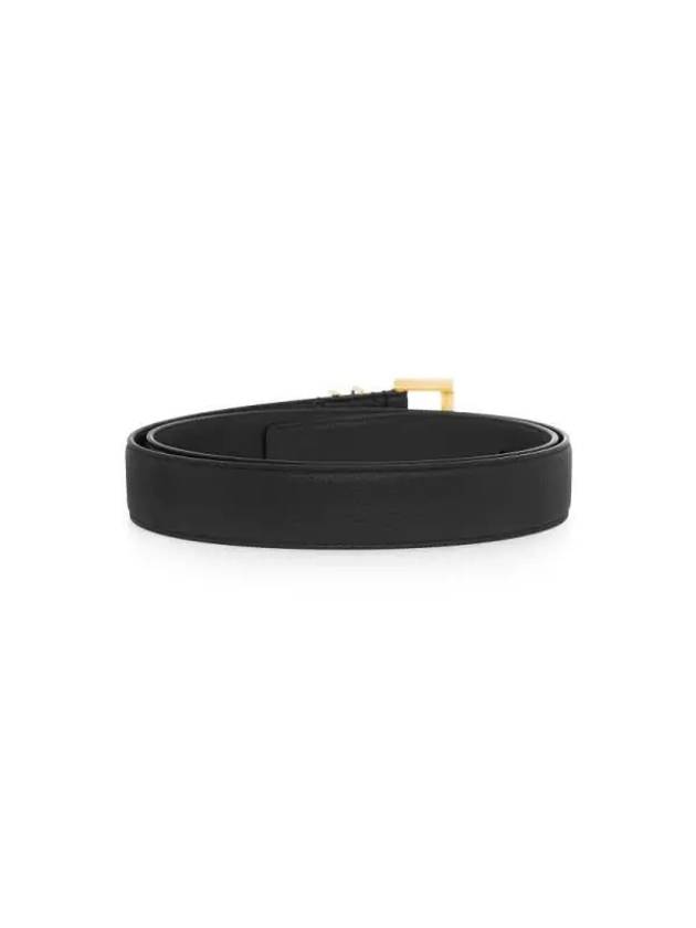 Men's Monogram Grain Leather Belt Gold - SAINT LAURENT - BALAAN 6