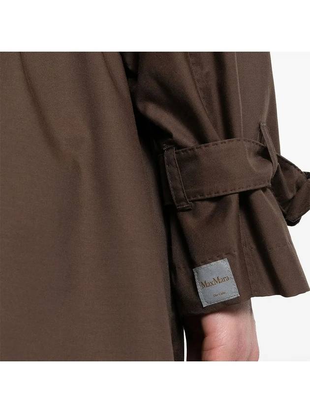 Titrench Water Repellent Double Breasted Button Trench Coat Brown - MAX MARA - BALAAN 4