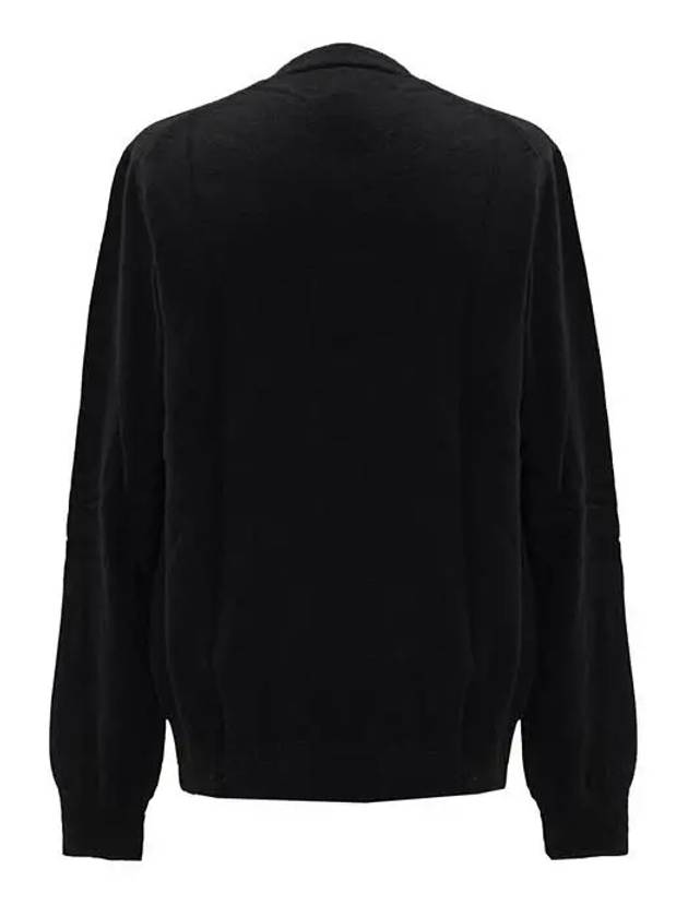 Heart Wappen V-Neck Wool KnitTop Black - COMME DES GARCONS - BALAAN 3