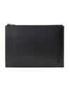 Tiny Monogram Medium Clutch Bag Black - SAINT LAURENT - BALAAN 1