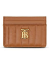 Lola Quilted Leather Card Holder Marple Brown - BURBERRY - BALAAN 1