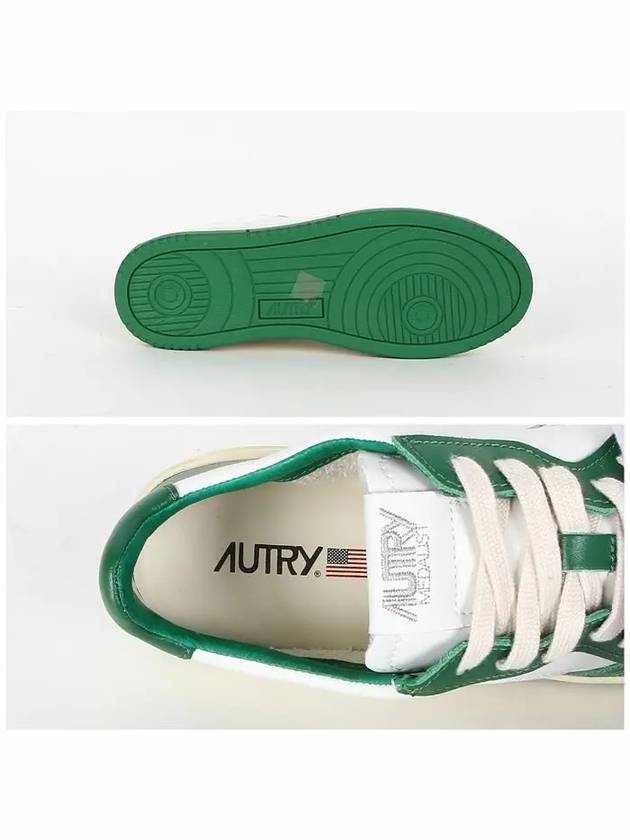 Men's Medalist Leather Low Top Sneakers Green - AUTRY - BALAAN 5