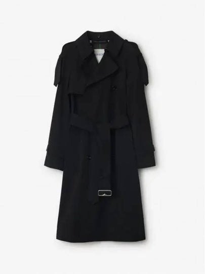 Detachable Collar Trench Coat Black - BURBERRY - BALAAN 2