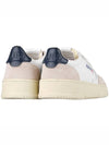 Women's Leather Suede Medalist Low Top Sneakers White Blue - AUTRY - BALAAN 6