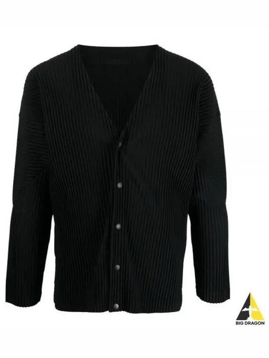 Pleated Button Cardigan Black - ISSEY MIYAKE - BALAAN 2