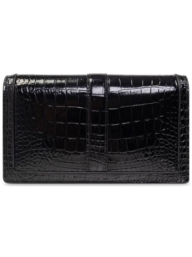 Croc Effect Greca Goddess Mini Cross Bag Black - VERSACE - BALAAN 4