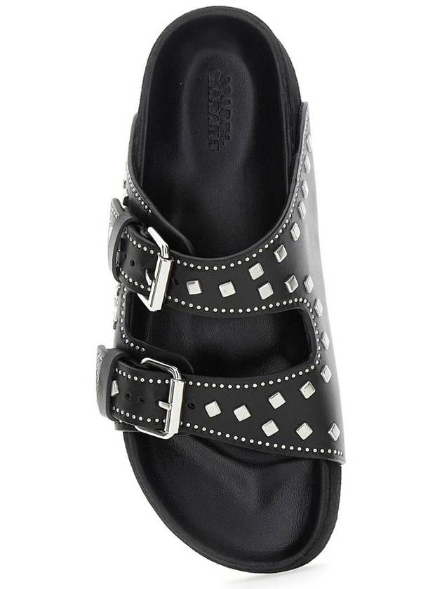 'Lennyo' Black Sandals With Stud Embellishments And Moulded Footbed In Leather Woman - ISABEL MARANT - BALAAN 4