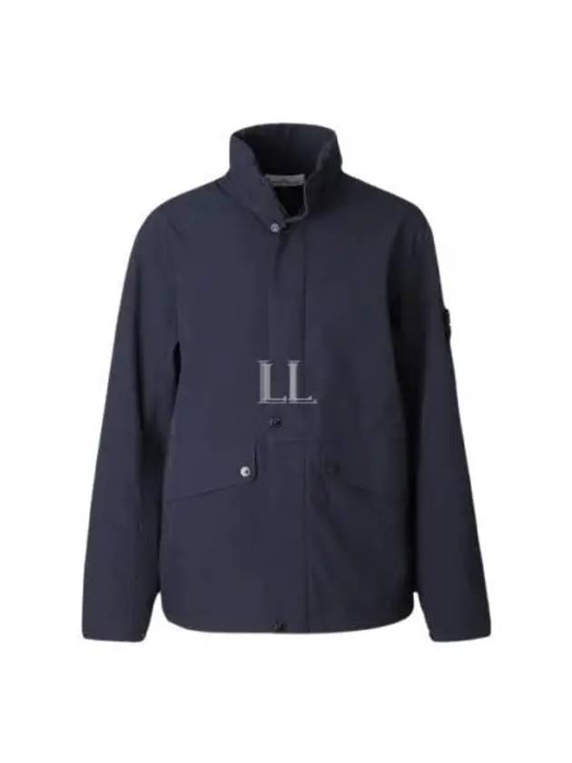 Logo Light Soft Shell Jacket Navy - STONE ISLAND - BALAAN 2