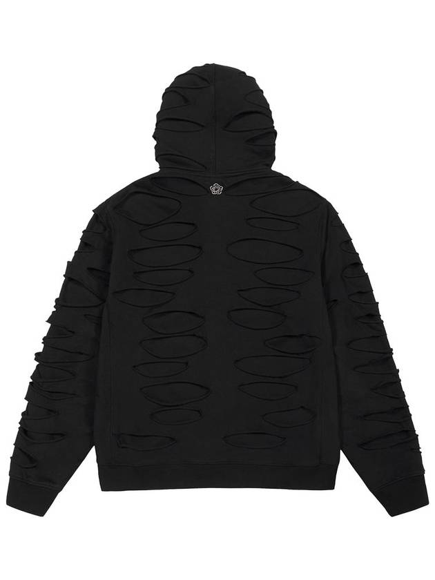 Double Layered Cut Out Hoodie Black - ULKIN - BALAAN 5