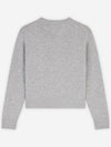 Bold Fox Head Embroidered Crop Knit Top Grey - MAISON KITSUNE - BALAAN 3