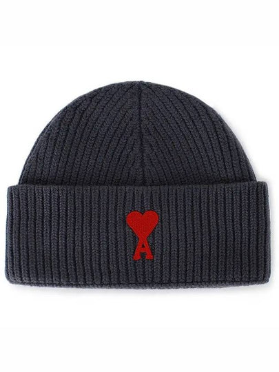 Embroidered Logo Wool Beanie Grey - AMI - BALAAN 2