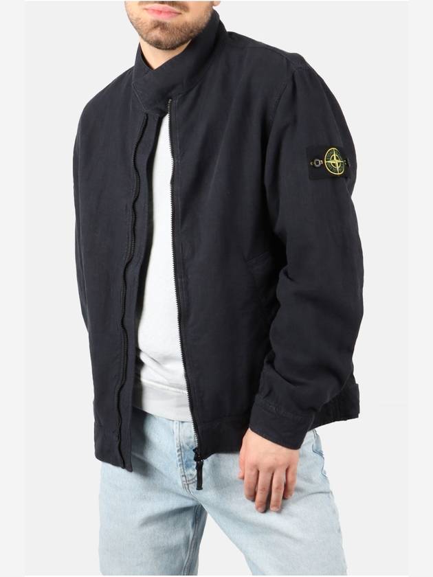 Tela Mock Neck Zip-up Jacket Navy - STONE ISLAND - BALAAN 2