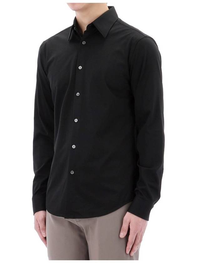 Structure Knit Sylvain Long Sleeve Shirt Black - THEORY - BALAAN 4