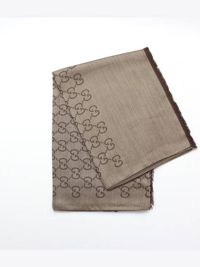 GG Jacquard Wool Silk Muffler Beige - GUCCI - BALAAN 2