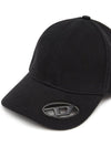 Logo Decorated Buckle Closure Cotton Baseball Ball Cap Black - DIESEL - BALAAN 3