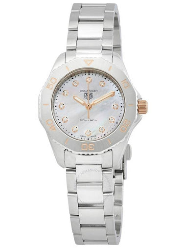 Tag Heuer Aquaracer Quartz Diamond White Mother of Pearl Dial Ladies Watch WBP1450.BA0622 - TAG HEUER - BALAAN 1