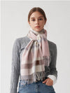 100% cashmere line check muffler pink - RECLOW - BALAAN 6