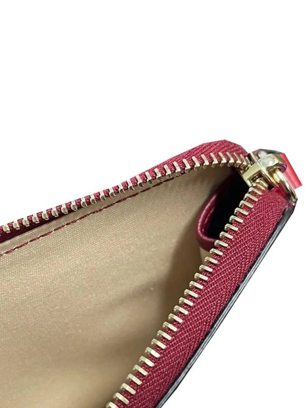 Alphabet Half Zipper Leather Card Wallet Red - CHLOE - BALAAN 5