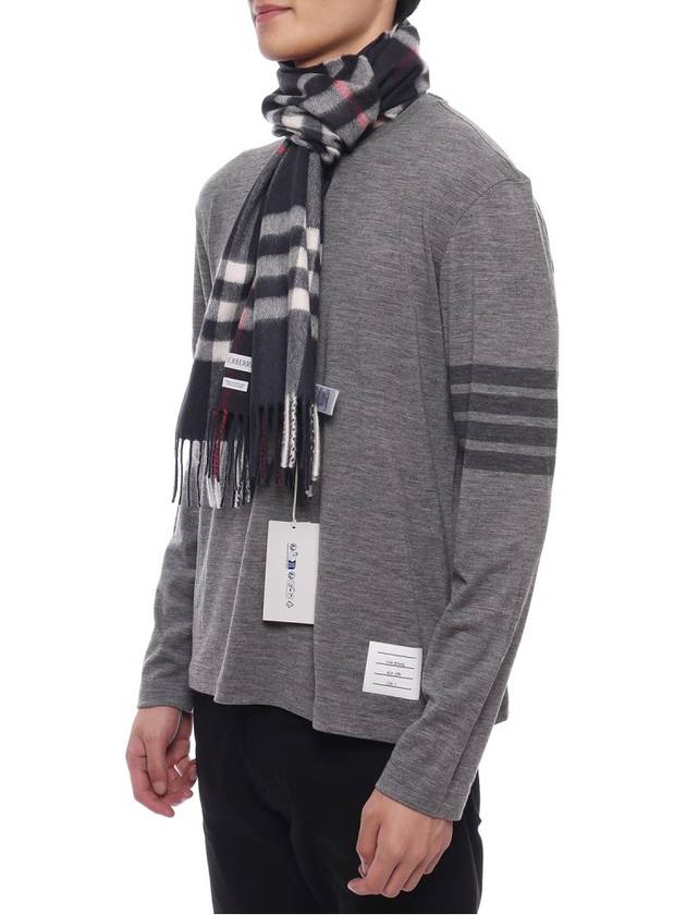 Check Cashmere Scarf Navy - BURBERRY - BALAAN 5