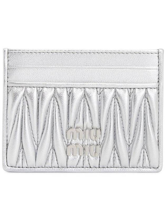 Matelasse Nappa Leather Card Wallet Silver - MIU MIU - BALAAN 2