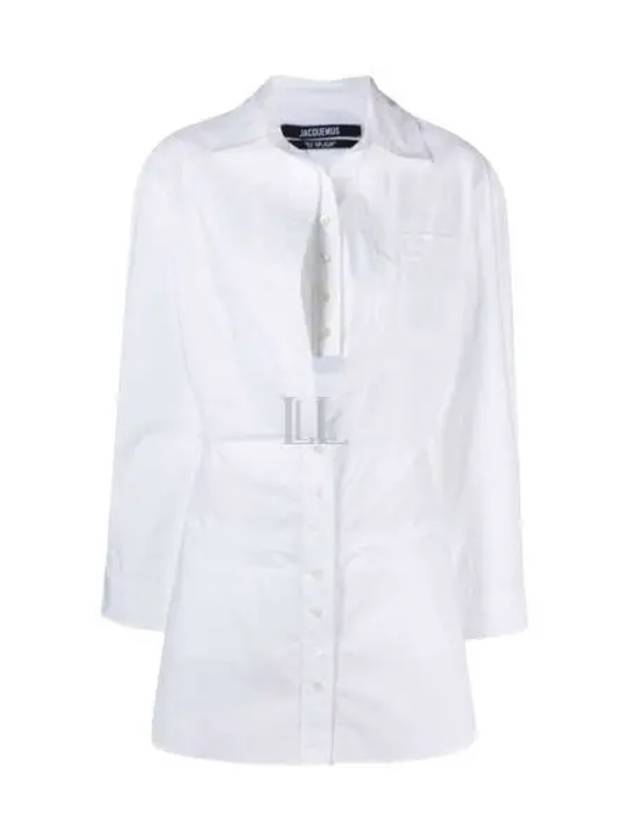 La Robe Baunhilha Layered Shirt Short Dress White - JACQUEMUS - BALAAN 2