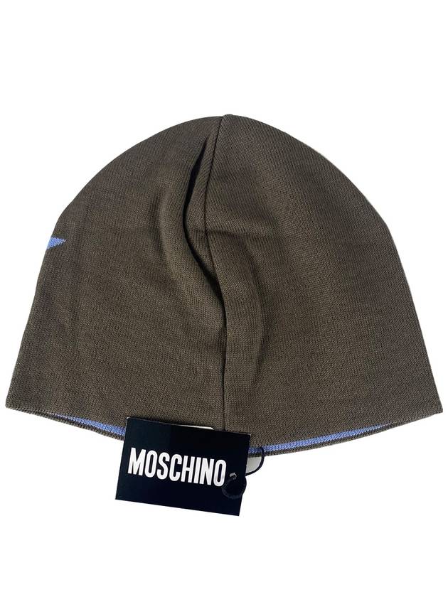 01153 004 Dark Gray Light Blue Big Star Beanie - MOSCHINO - BALAAN 3