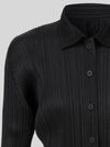 Pleated Please Basic Long Sleeve Shirt Black JJ105 Basics - ISSEY MIYAKE - BALAAN 4