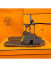 Men's Izmir Sandals Calfskin Absong Deep Brown - HERMES - BALAAN 4