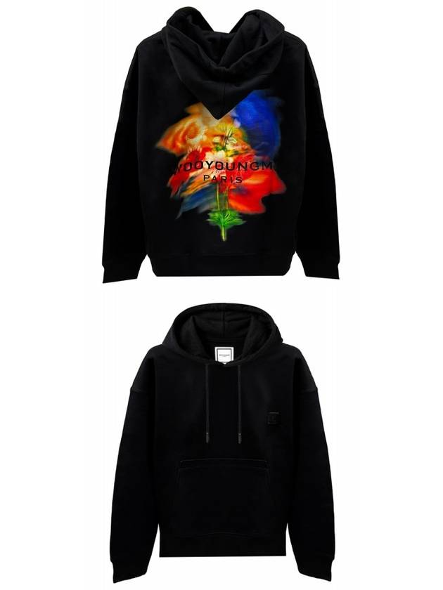 W243TS36723B Swaying Flower Hooded Black Men s T Shirt TSH - WOOYOUNGMI - BALAAN 4