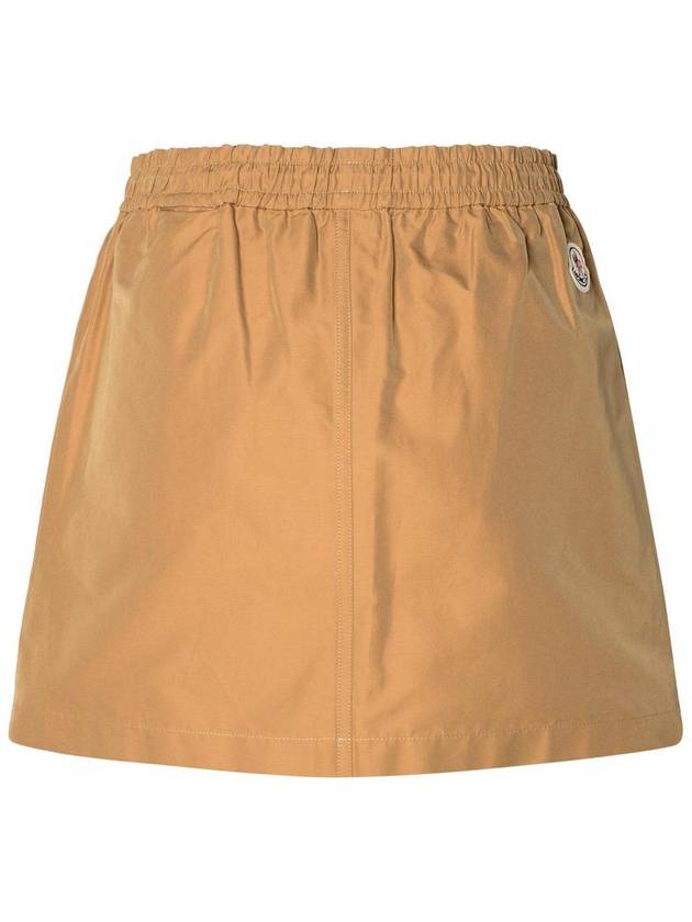 Moncler Cargo Miniskirt In Beige Cotton Blend - MONCLER - BALAAN 3