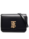 Small Leather TB Shoulder Bag Black - BURBERRY - BALAAN 1