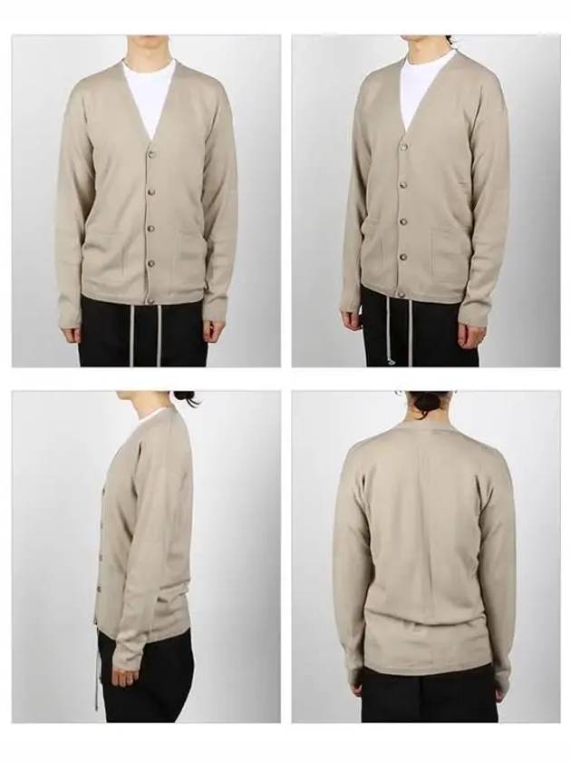 Peter V-neck Knit Wool Cardigan Beige - RICK OWENS - BALAAN 3