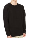 Lens Wappen Compact Cotton Knit Top Black - CP COMPANY - BALAAN 4