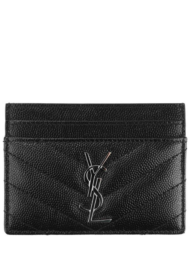 Cassandre Matelasse Card Case In Grain De Poudre Embossed Leather Black - SAINT LAURENT - BALAAN 2