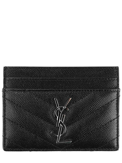 Cassandre Matelasse Card Case In Grain De Poudre Embossed Leather Black - SAINT LAURENT - BALAAN 2