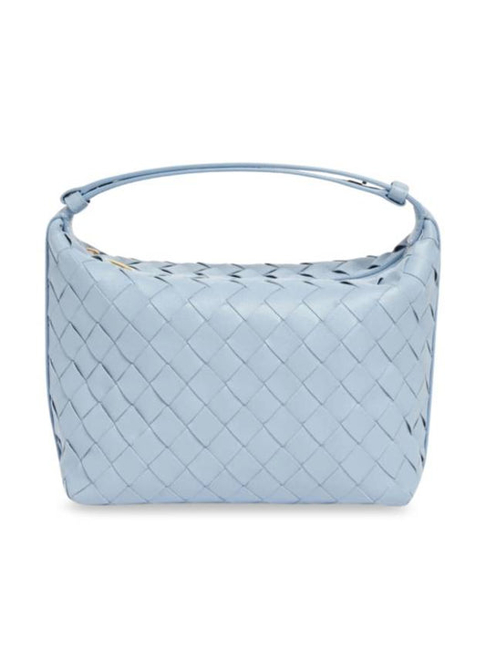 Intrecciato Small Leather Shoulder Bag Light Blue - BOTTEGA VENETA - BALAAN 1